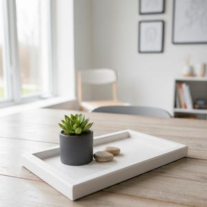 White Rectangular Ceramic Tray