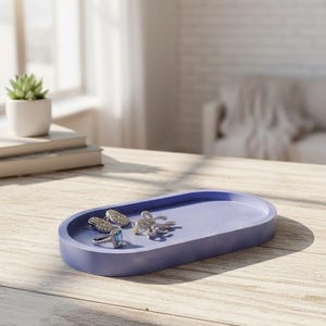 Lavender Oval Terrazzo Tray: Handmade Jewelry & Ring Holder