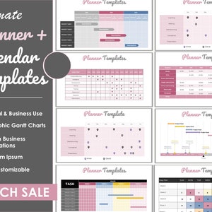 Planner Sjabloon Bundel| Gantt Grafiek Infographic Sjablonen| Zakelijk & Persoonlijk Planner | Dagelijkse wekelijkse maandelijkse planner |