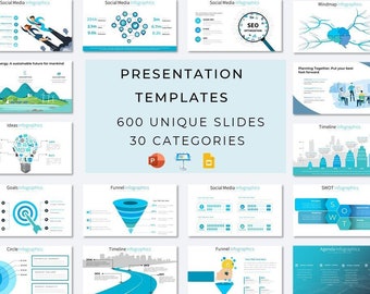 2024 Presentation Template Bundle | 600 Unique Slides | 30 Categories | Free Icons | Professional | PowerPoint, Google Slides & Keynote