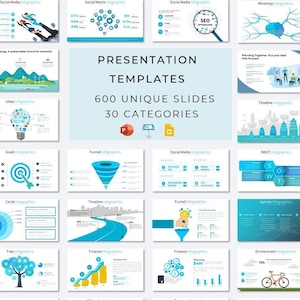 Pacote de modelos de apresentação 2024 | 600 slides exclusivos | 30 categorias | Ícones gratuitos | Profissional | PowerPoint, Google Slides e Keynote