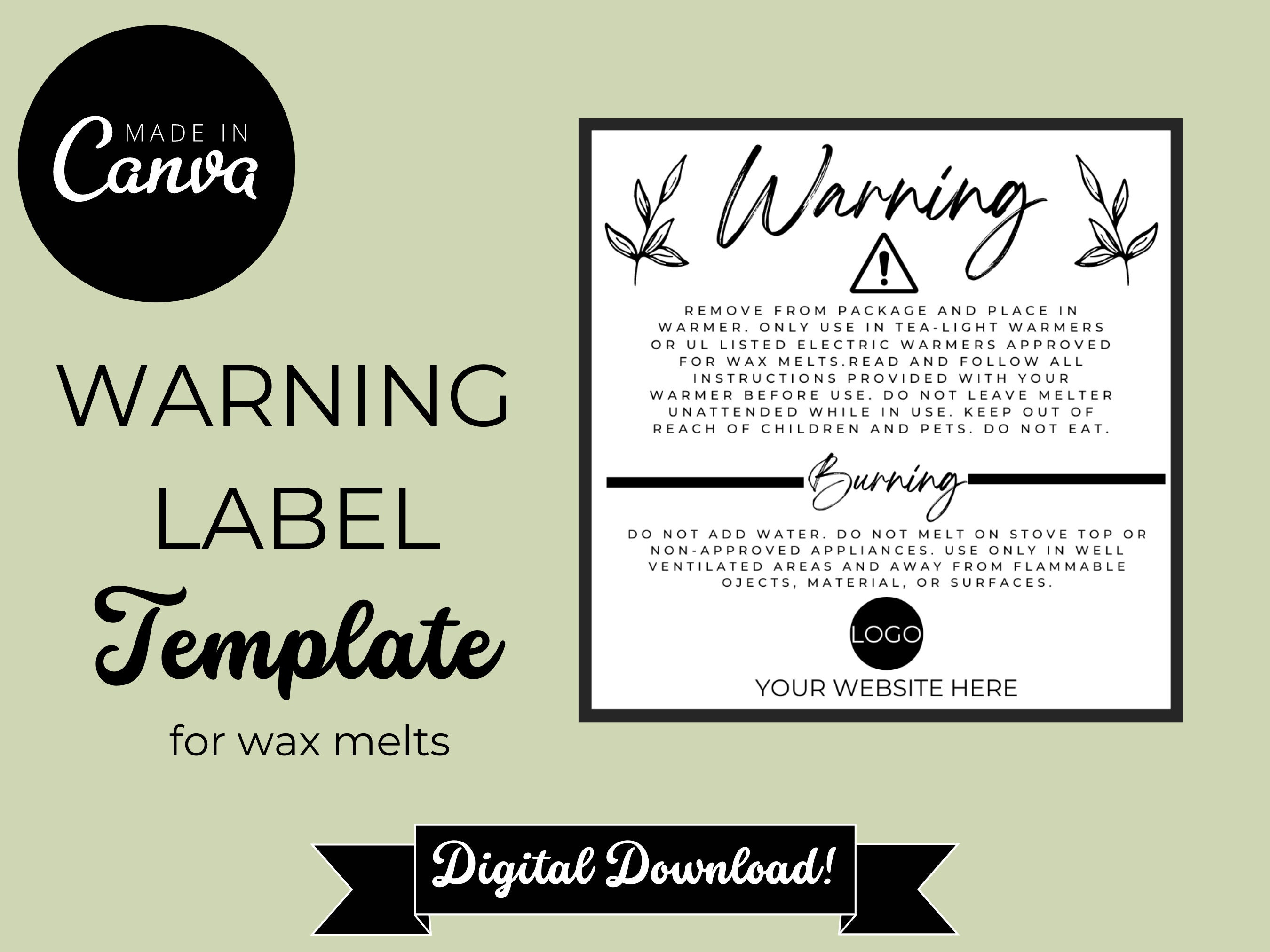 Wax Melt Warning Stickers – T2 Blanks 4 You