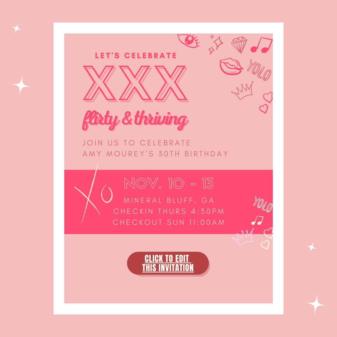 30 Flirty and Thriving Birthday - Downloadable Party Plan Includes ...