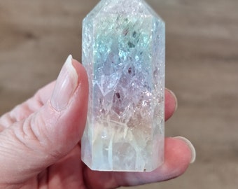 Aura Angel Crackle Clear Quartz Tower/Point