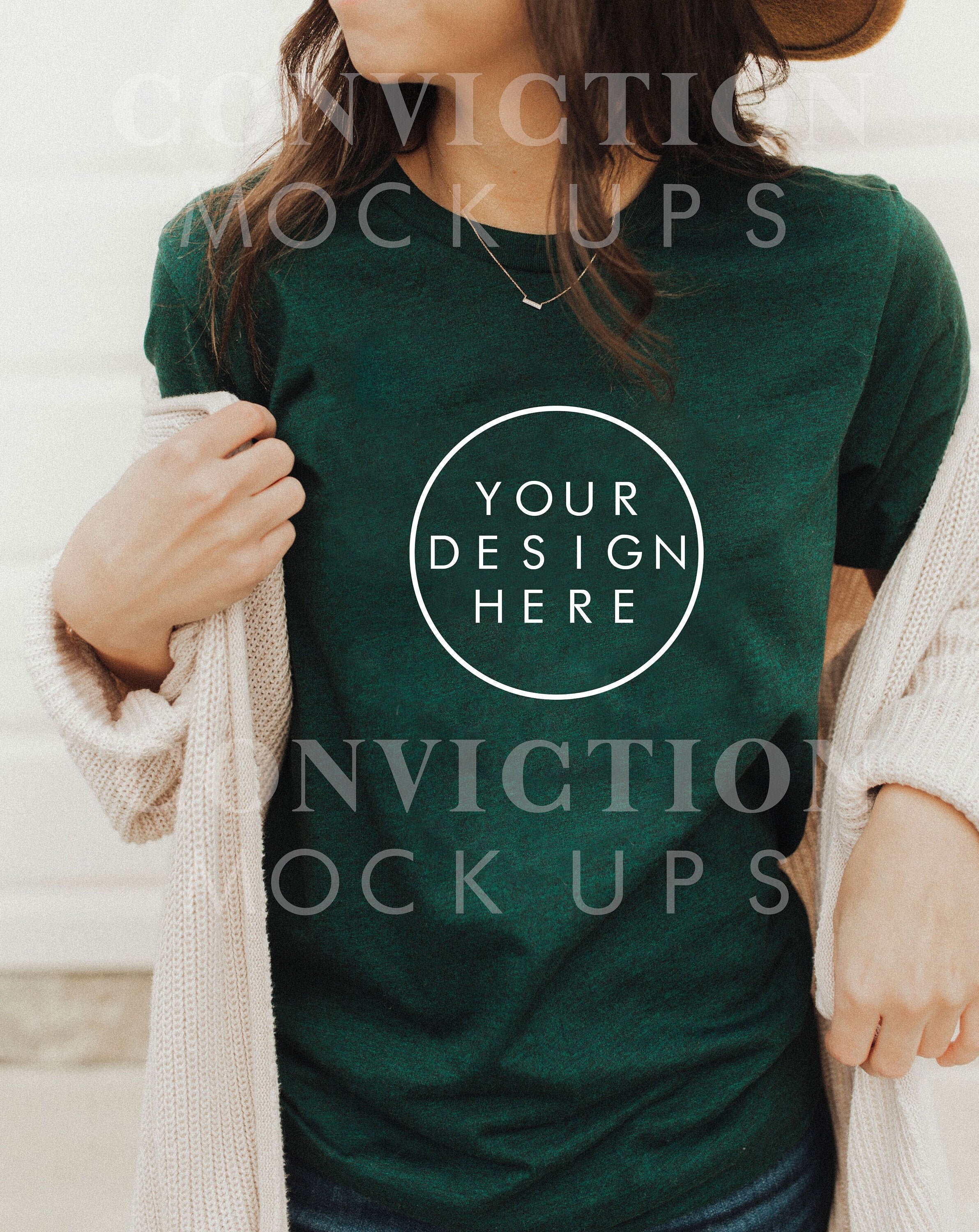 bella canvas heather emerald