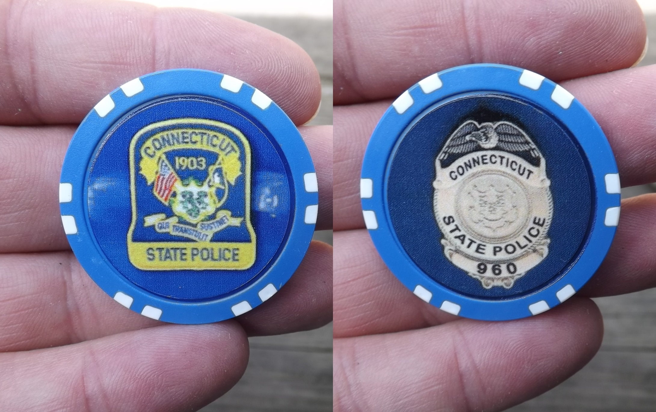 Connecticut State Police Challenge Poker Chip Not a Coin Etsy