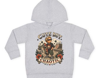 Chaotic Toddler Hoodie | Vintage Skateboard Art Fleece Pullover