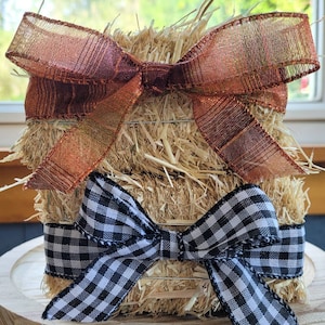 Mini Hay Bale for Tiered Tray, Mini Straw Bale, Fall Tiered Tray