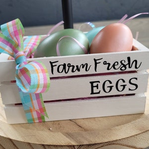 Easter egg mini crate for tiered tray decor | farmhouse miniatures | spring mantel decorations | three tiered tray |