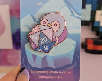 Penguin D20 DnD Pin | Hard Enamel Penguin Pin