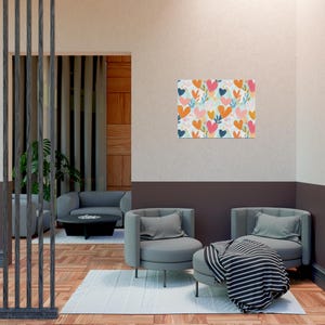 Garden of Hearts Colorful Heart Wall Print | Home Decor, Cheerful Artwork for Kids Room