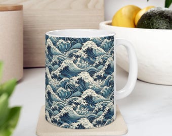 Tasse à Café Goebel The Wave Artist Cup Hokusai - Design Argenté, Porcelaine Allemande