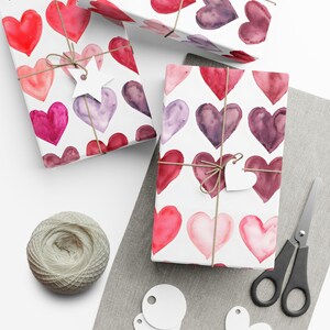 Pink and Red Heart Pattern Gift Wrap Papers - Perfect for Valentine&#39;s Day, Birthdays, Weddings, Anniversaries