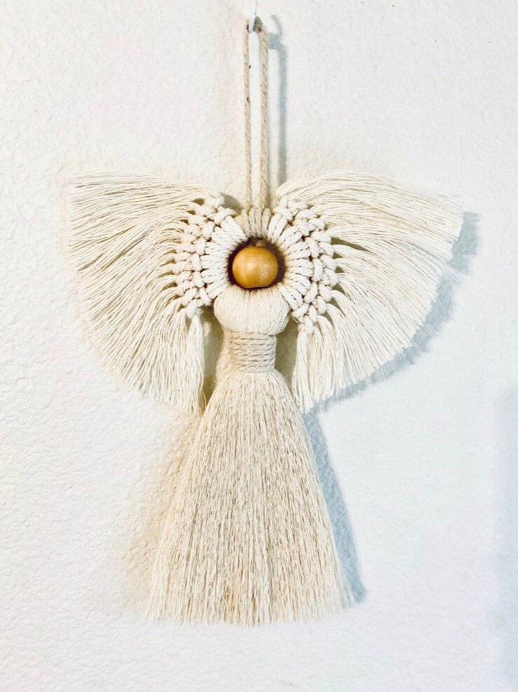 Handcrafted Macrame Angel Wall Hanging Cotton Etsy