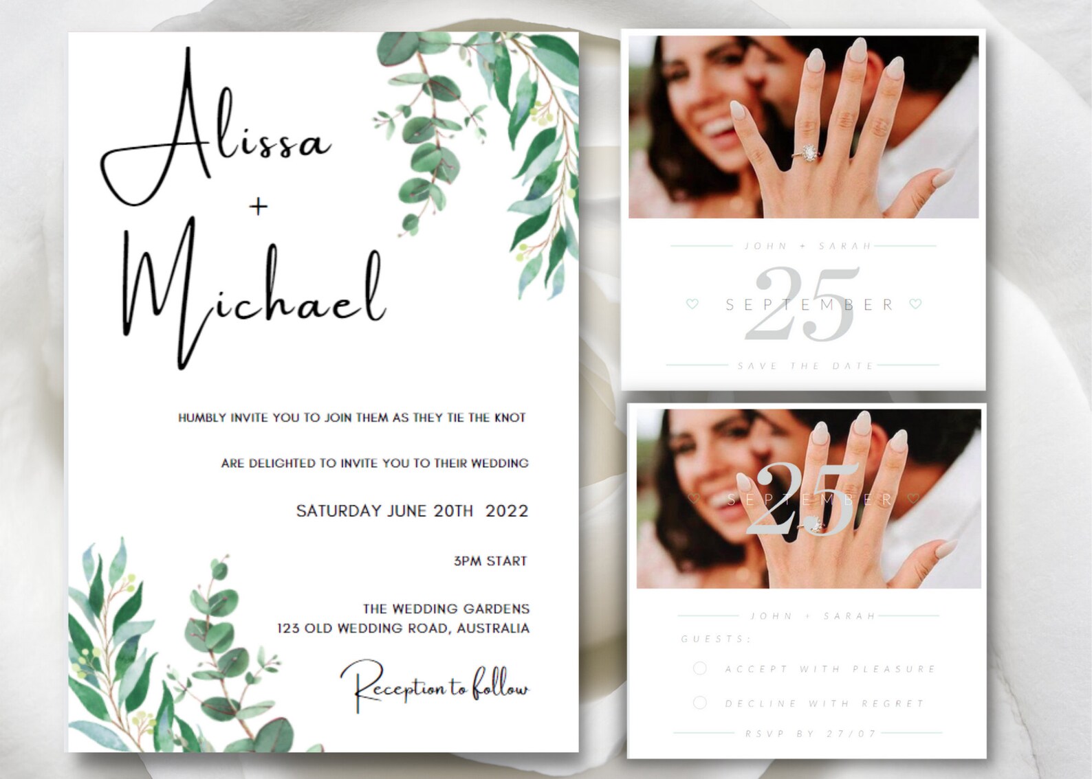Wedding Invitation Template Set Wedding Invitation Template Etsy