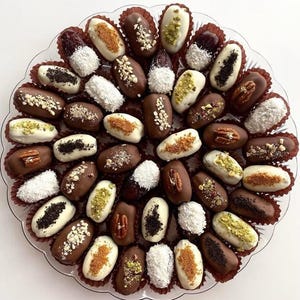 Organic Chocolate-Covered Dates – Gourmet Stuffed Medjool Dates Gift Box for Ramadan Eid Corporate Events  Healthy All-Natural Luxury Treats