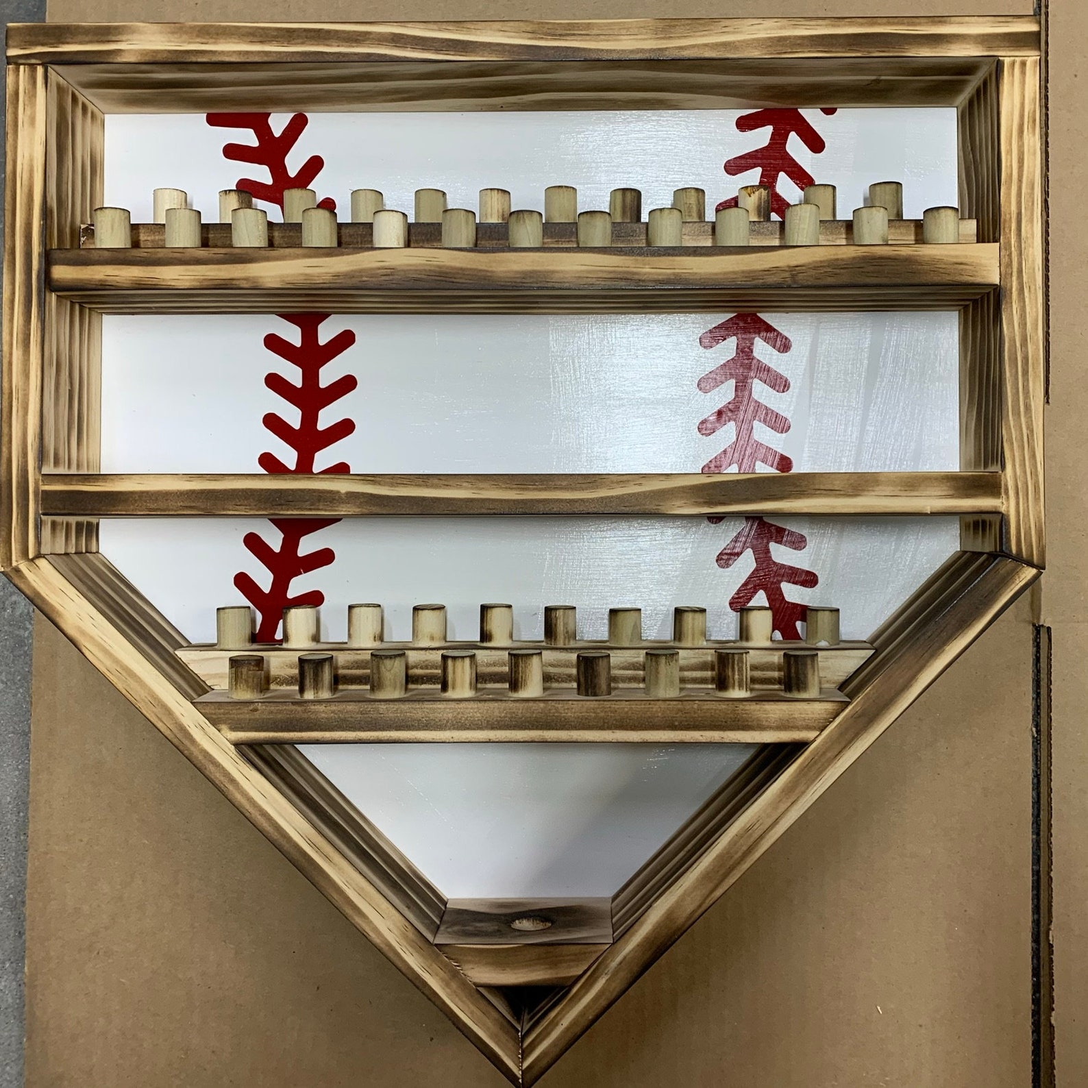 Baseball and Tournament Ring Display with traditional baseball Etsy