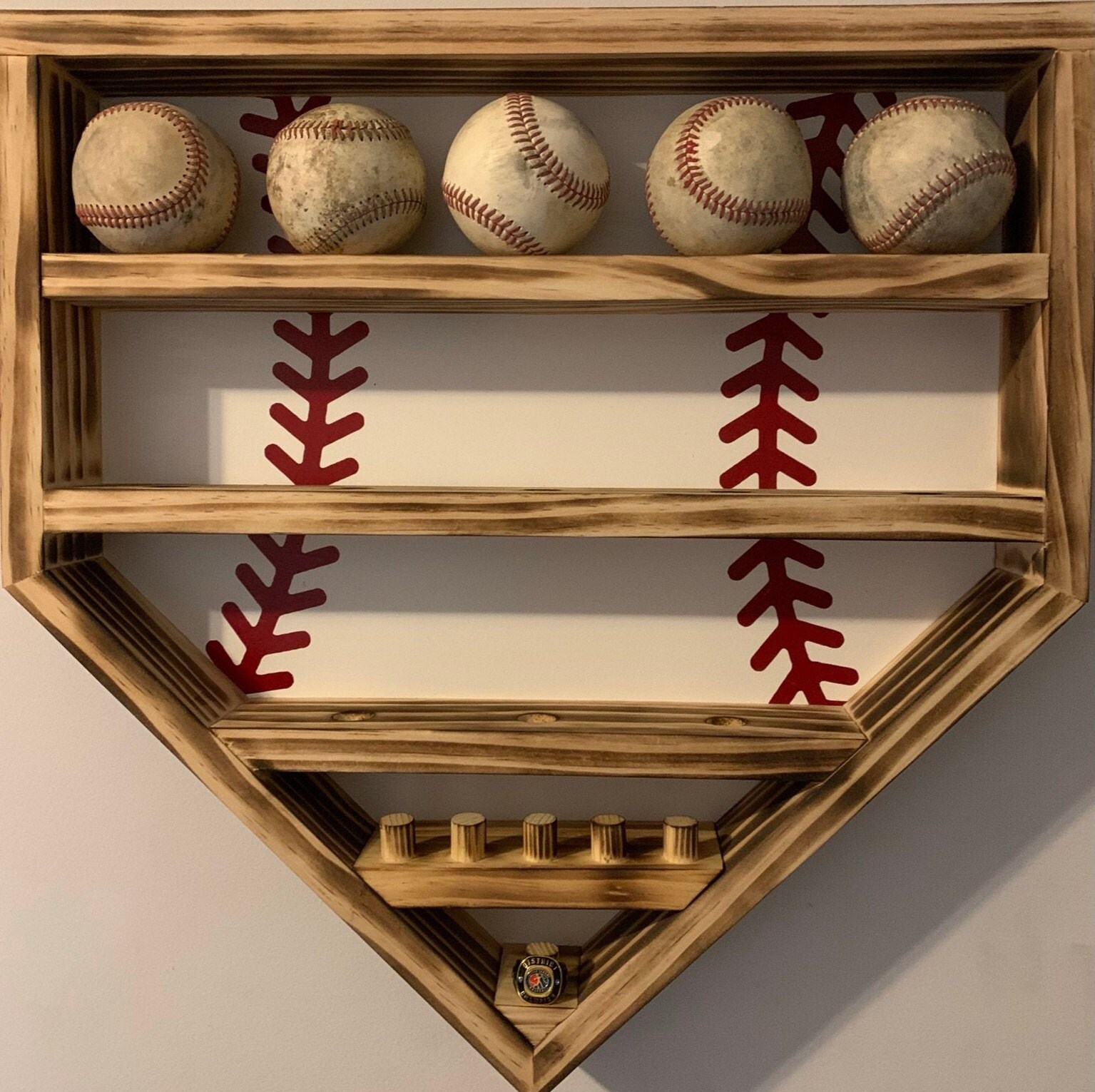 Baseball and Tournament Ring Display Holds 6 Rings and 18 Etsy