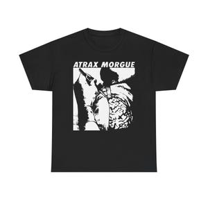 ATRAX MORGUE Shirt - Whitehouse wolf eyes prurient noise industrial coil merzbow throbbing gristle skinny puppy  Unisex Heavy Cotton Tee