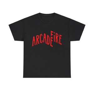 Arcade Fire Sign T-Shirt Donna: Maglietta Nera A Maniche Corte In Cotone Morbido, Stampa Di Alta Qualità, Regalo Unico