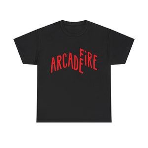 Arcade Fire Sign T-Shirt Donna: Maglietta Nera A Maniche Corte In Cotone Morbido, Stampa Di Alta Qualità, Regalo Unico