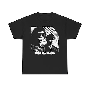 Camiseta unisex de algodón pesado con prohibición del punk synth new wave de Suicide