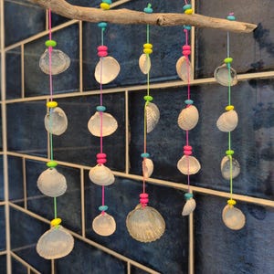 Cockle shell beaded bar mobile/wind chime.