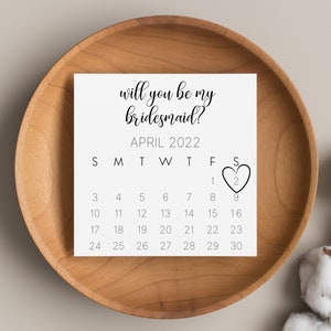 Bridesmaid proposal card, Bridesmaid save the date, Bridesmaid proposal calendar, bridesmaid gift, bridesmaid proposal gift, save the date image 2