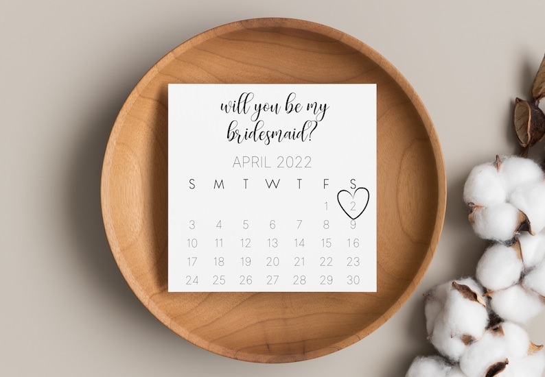 Bridesmaid proposal card, Bridesmaid save the date, Bridesmaid proposal calendar, bridesmaid gift, bridesmaid proposal gift, save the date image 2