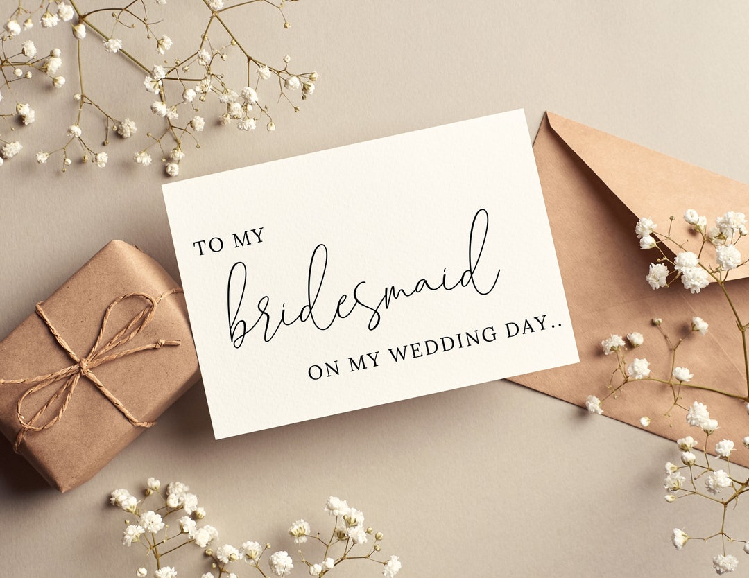 Bridesmaid Thank You Card - to My Bridesmaid - Bridal Party Thank You ...