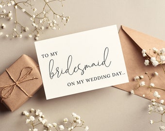 bridesmaid thank you card - to my bridesmaid - bridal party thank you card - maid of honor thank you card - to my maid of honor