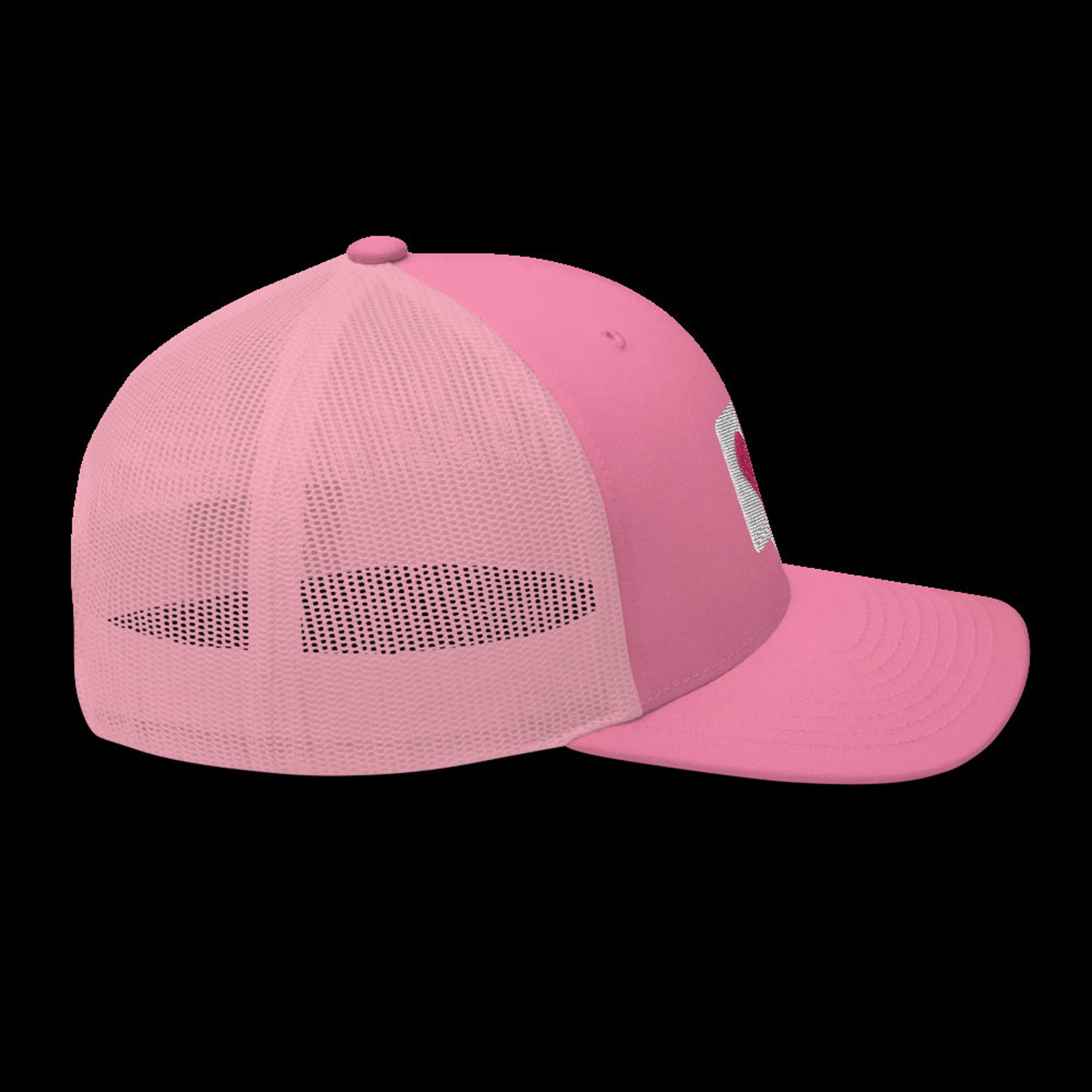 Trucker Hat Pink 6 Panel Embroidered Mesh Cap for Women Etsy