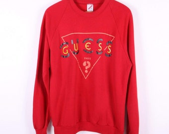 red guess sweatshirt