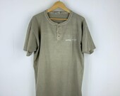 1998 Saving Private Ryan Movie Vintage Henley T-shirt Size XL Gray Button Up