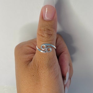 Sterling Silver Cancer Zodiac Ring: Dainty Astrology Jewelry