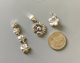 Sterling Silver Plumeria Flower Pendant Necklace: Promise Jewelry
