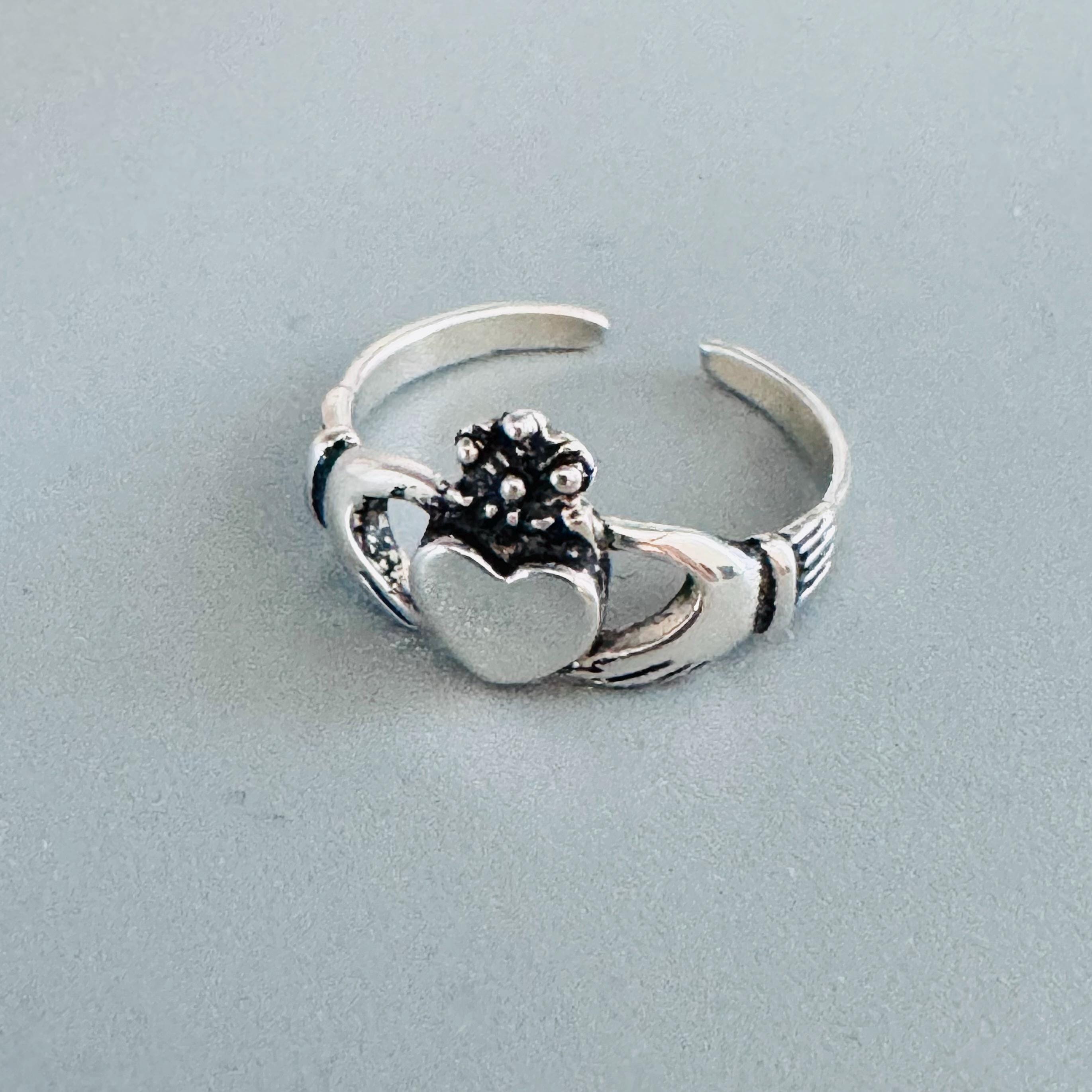 Lot De 10 Bagues D'orteils Claddagh En Argent Massif 925 - Deux Styles Disponibles - Neuf Sans Emballage