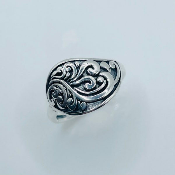 Swirls Scrolls Sterling Silver Ring - Silver Ring- Swirl Ring - Scrolls Ring - Swirly Ring - Boho Ring - Statement Ring