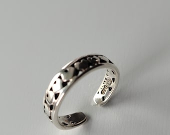 Anillo de dedo de corazón de plata esterlina, anillo de dedo de corazón, anillo midi de corazón, anillo de dedo de plata, anillo de dedo de corazón