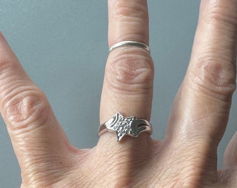 Anello Aperto Regolabile Originale Argento Sterling 925 Luna E - Foto 4