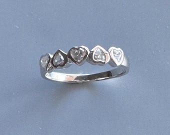 CZ Heart Sterling Silver Ring: Dainty Love Promise