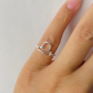 Libra Zodiac Sterling Silver Ring: Astrology Gift
