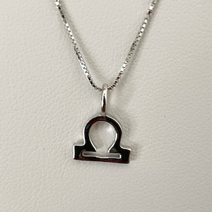 Sterling Silver Libra Necklace: Zodiac Horoscope Pendant