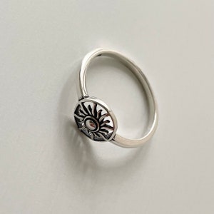 Sterling Silver Sun Ring, Crescent Sun Ring, Sun Face Ring, Love Ring ...