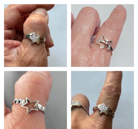 Anello Con Mezzaluna E Stella In Zirconia Cubica, Argento - Foto 8