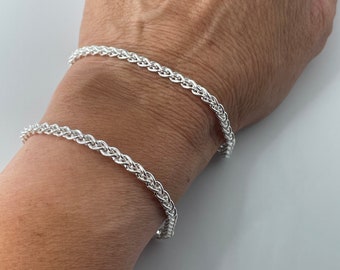 Sterling Silver Rope Bracelet: Dainty Boho Anklet