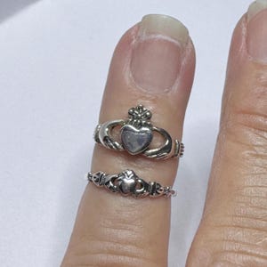 Sterling Silver Celtic Claddagh Toe Ring: Oxidized Irish Friendship Jewelry