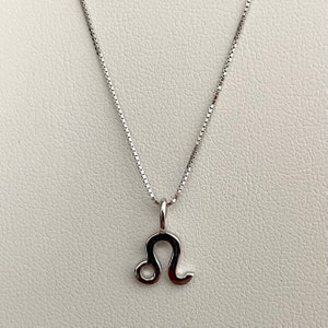 Sterling Silber Leo Zeichen Halskette, Sternzeichen Anhänger, Astrologie Halskette, Horoskop Halskette, Silberkette, Leo Halskette