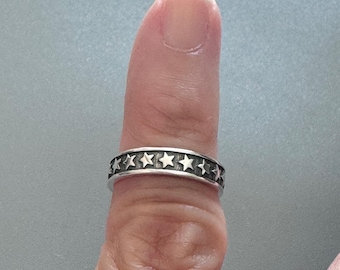 Zehenring aus Sterlingsilber, Midi-Ring mit Stern