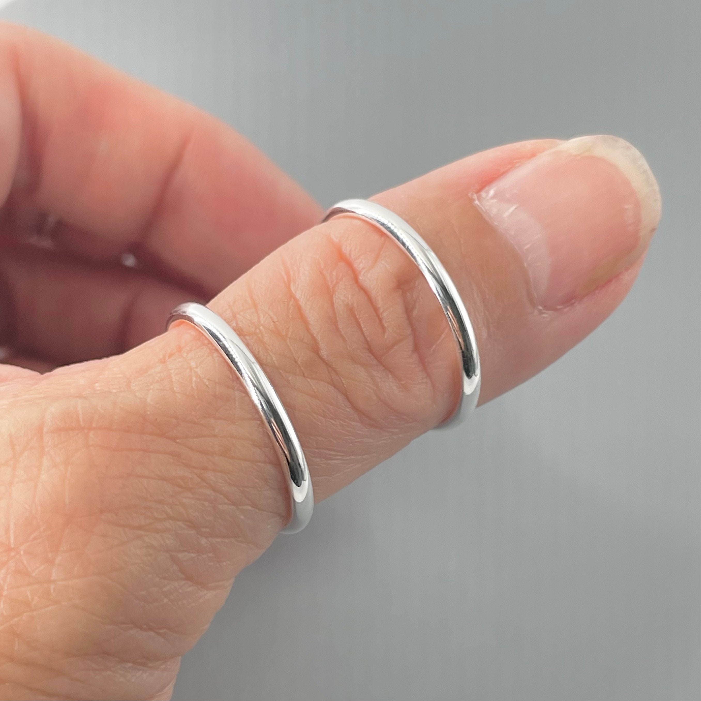 Sterling Silver Classic Band Ring, Unisex 2mm Silver Ring Sterling Silver Classic Band Ring, Unisex 2mm Silver Ring